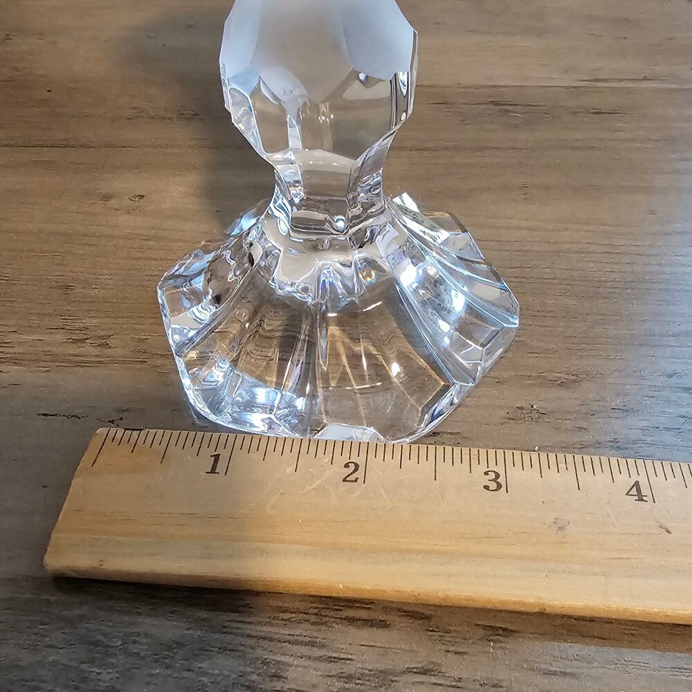 Vintage Polish Lead Crystal Tulip Candlestick Holder Taper 24% PbO Poland MCM - Picture 11 of 11